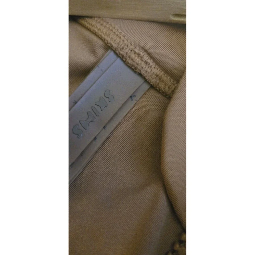 SKIMS Mock  Neck Zip Up Cycle Swimsuit  Almond Size Small